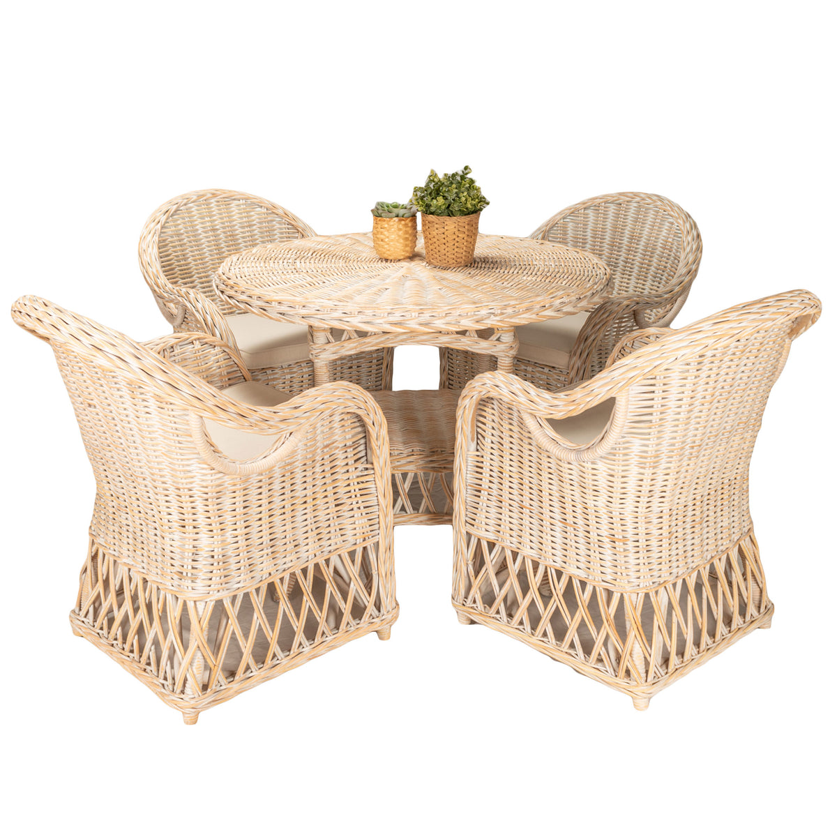 Calistoga Dining Set White Wash – Republic of Rattan