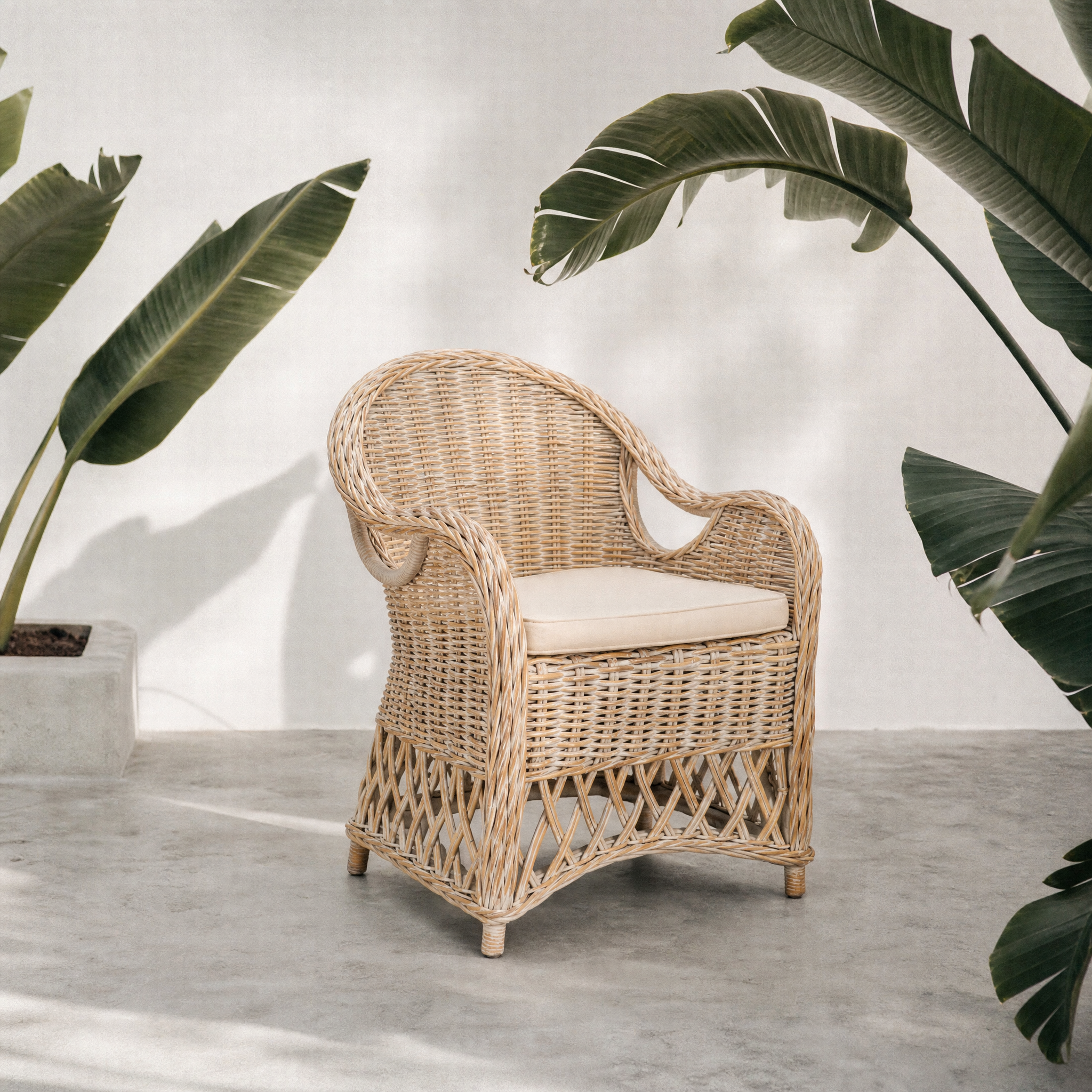 Calistoga Armchair White Wash Set of 2