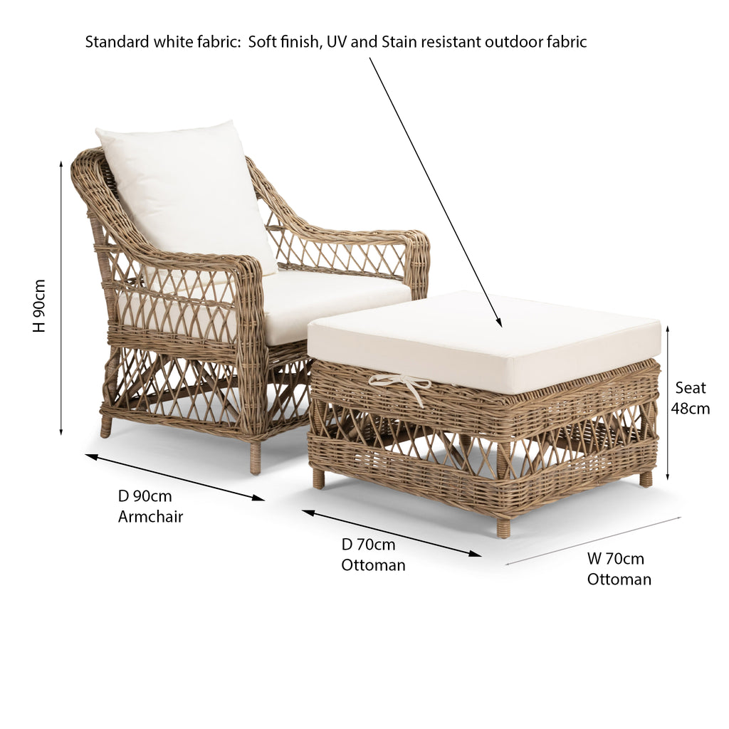 Napa Armchair With Ottoman Natural