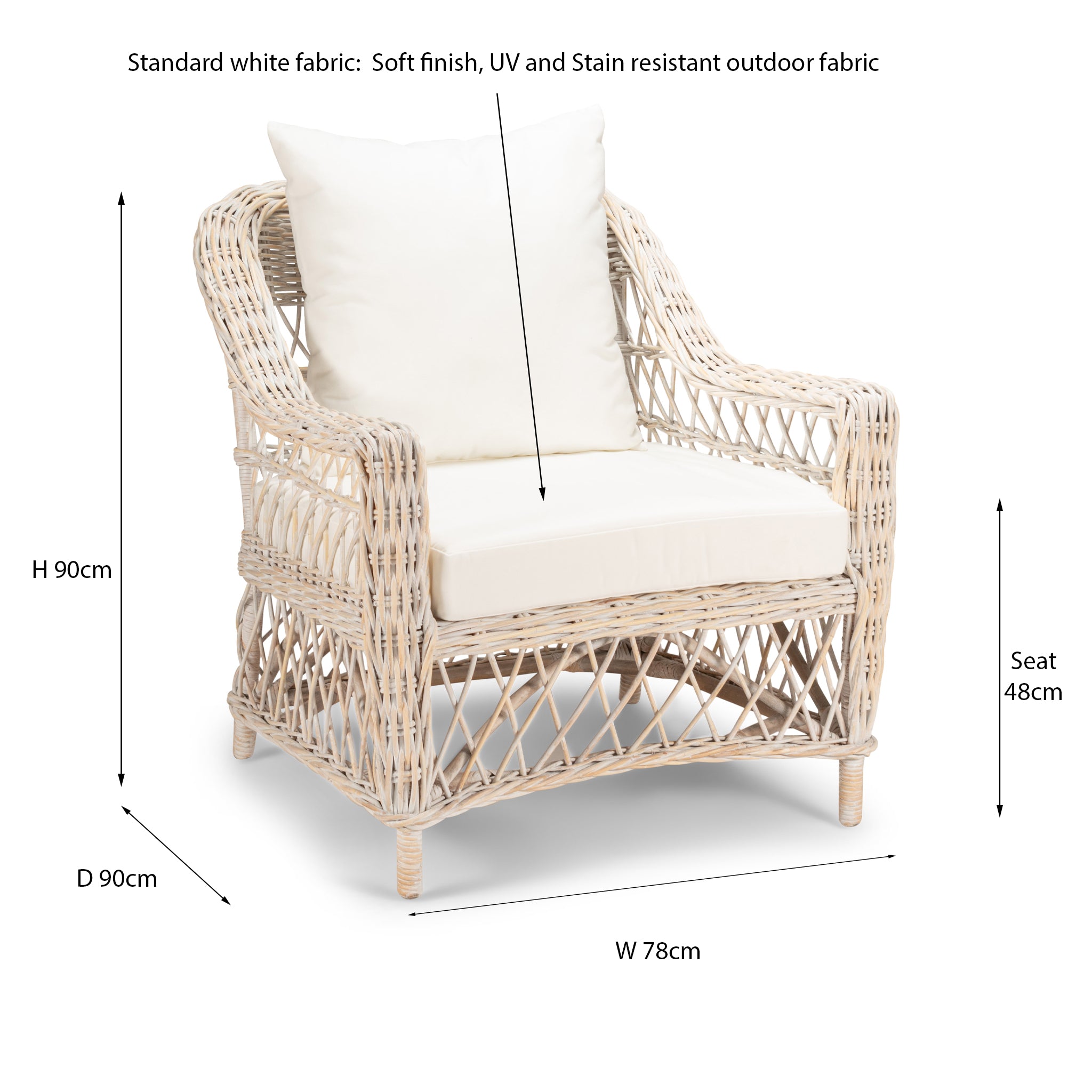 Napa Armchair White Washed