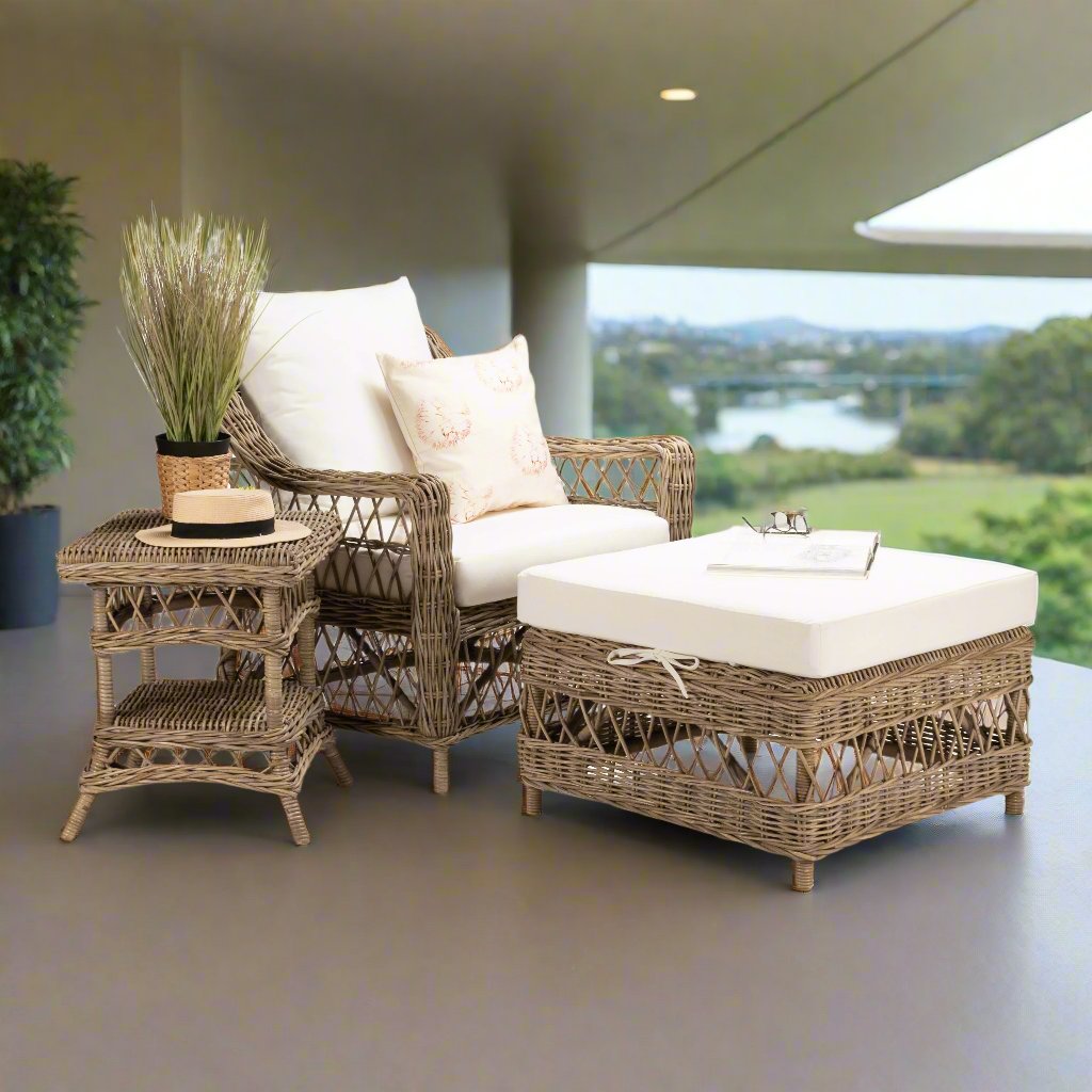 Napa Armchair With Ottoman Natural