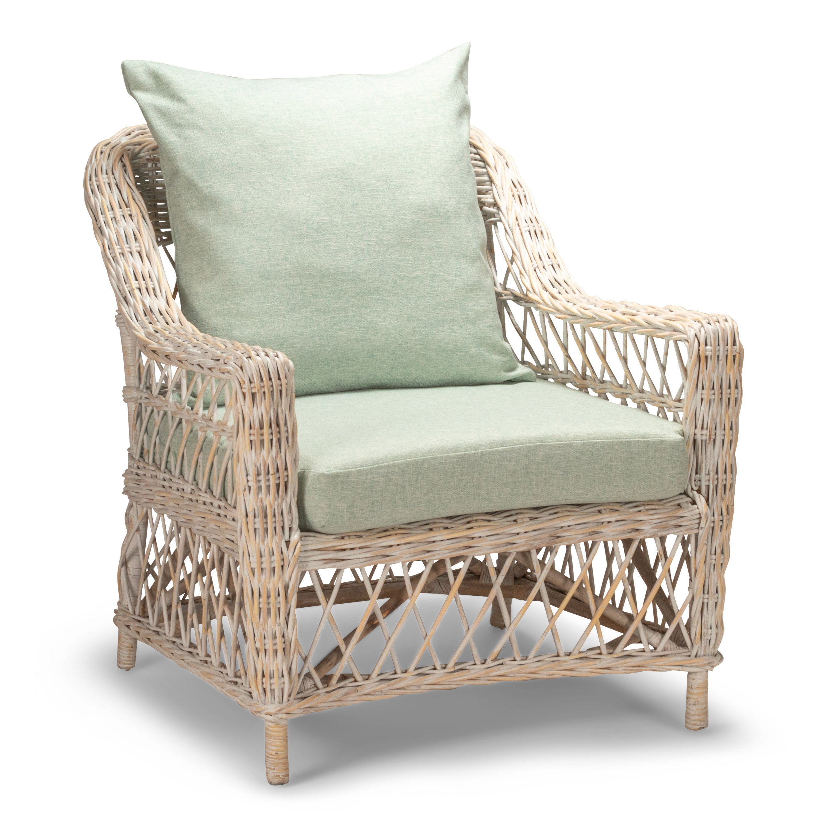 Napa Armchair White Washed With Ottoman