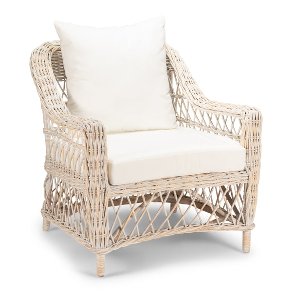 Napa Armchair White Washed With Ottoman