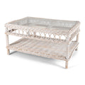 Napa Coffee Table White Washed - Glass top