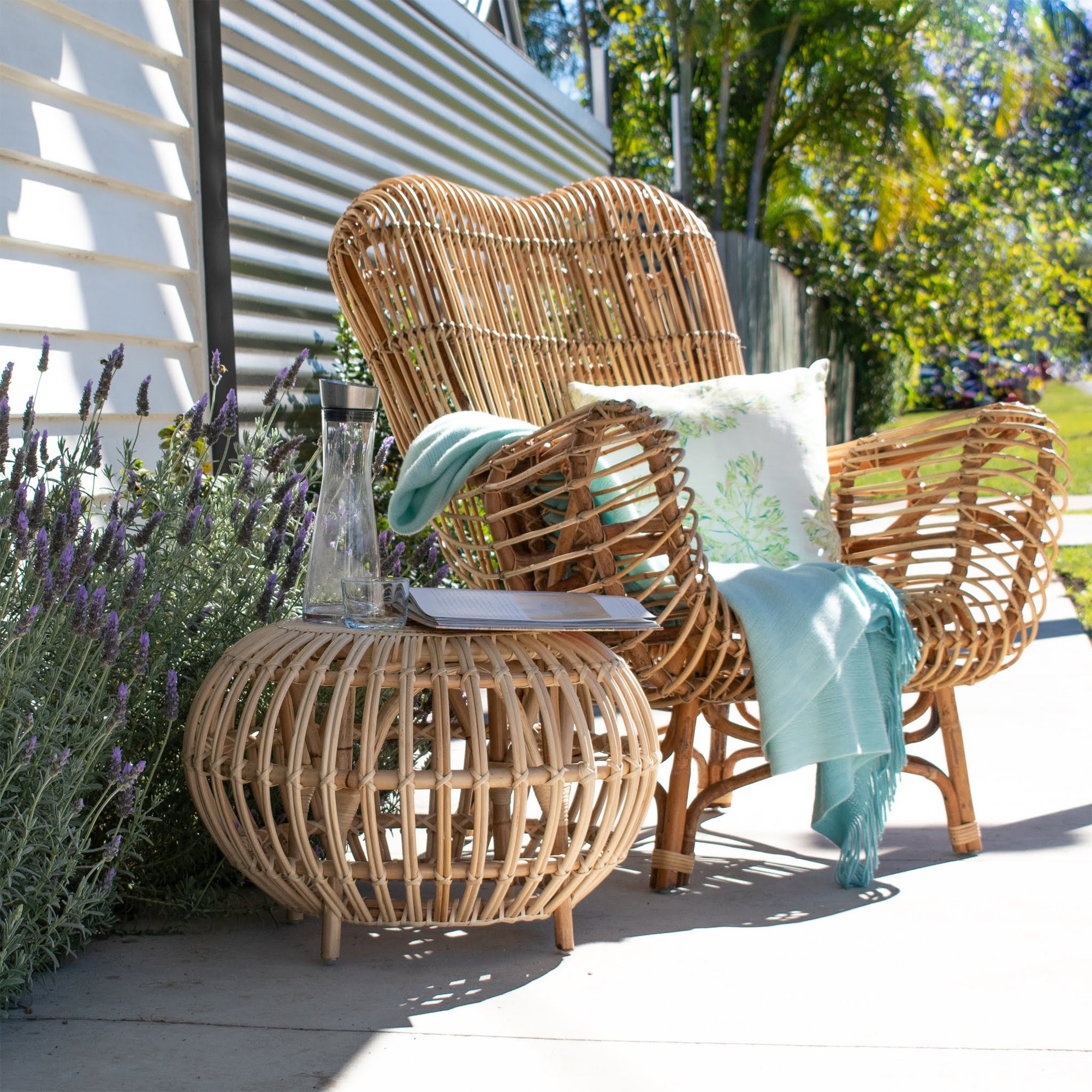 San Leandro Side Table/Stool Natural