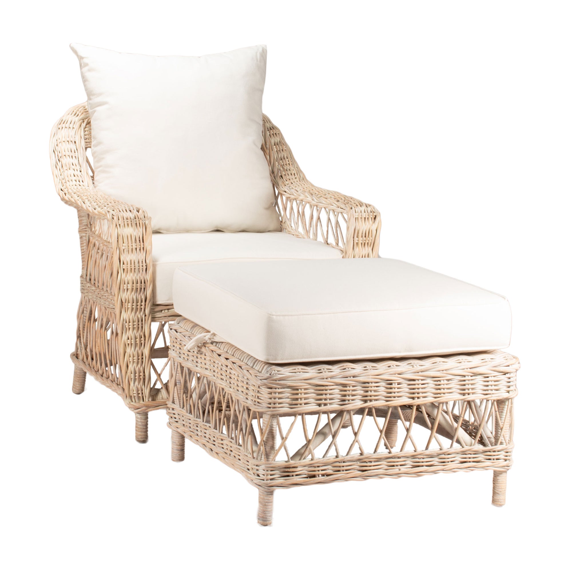 Napa Ottoman White Wash