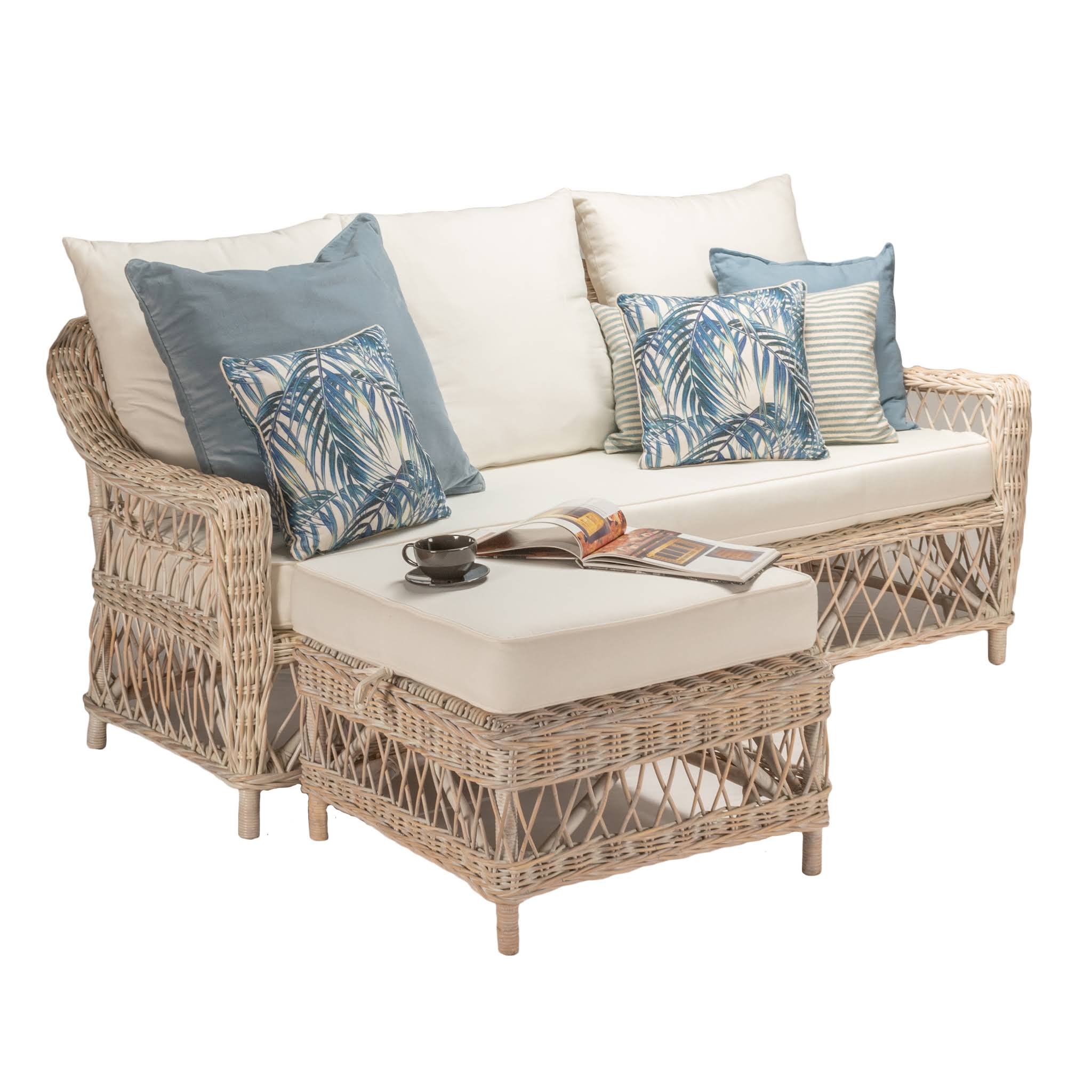 Napa Ottoman White Wash