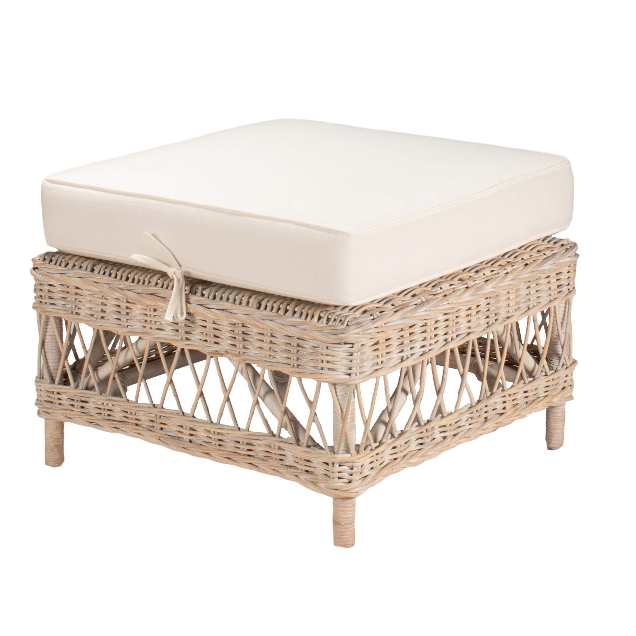 Napa Ottoman White Wash