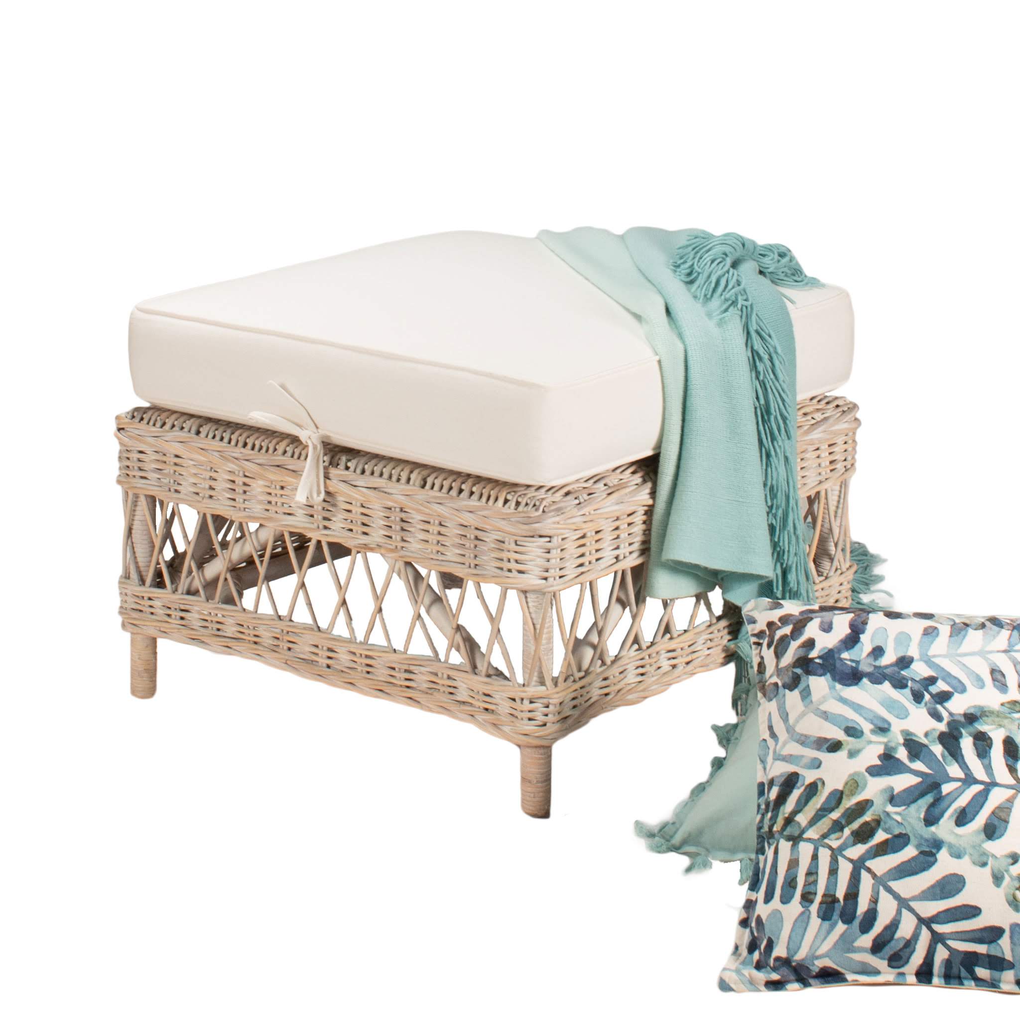 Napa Ottoman White Wash